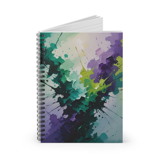 Watercolor Design Spiral Notebook - Ruled Lines, Colorful Journal- School Supplies