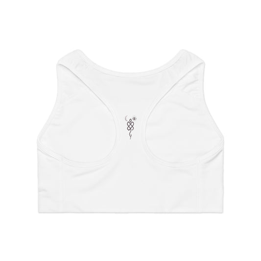 AOP Sports Bra with 'Nigredo' Design for Active Lifestyle