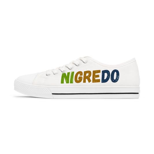 Women's Low Top Sneakers with 'NIGREDO' Design