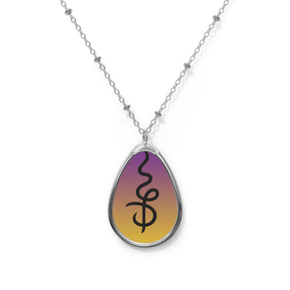 Elegant Oval Necklace with Gradient Design