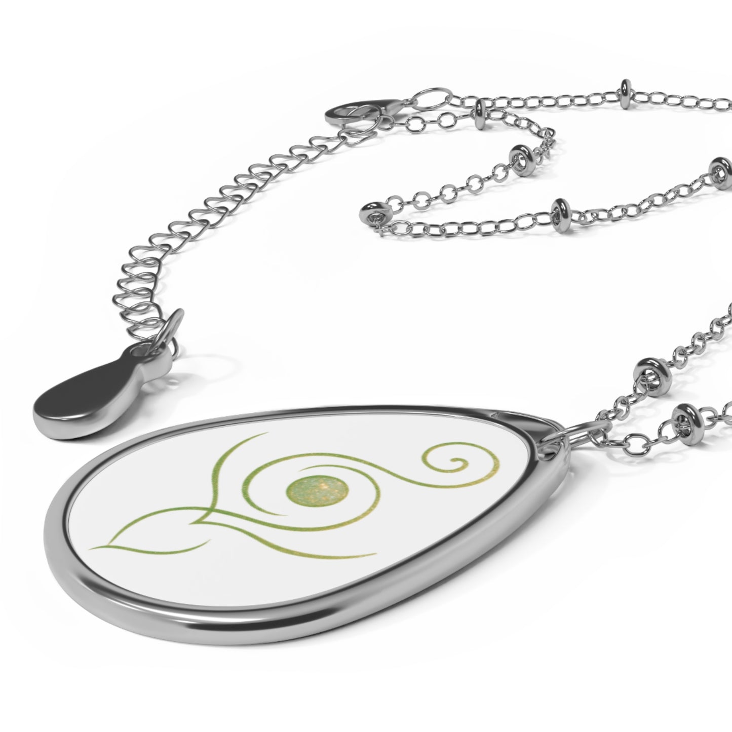 Elegant Oval Necklace with Unique Floral Design | Gift for Her