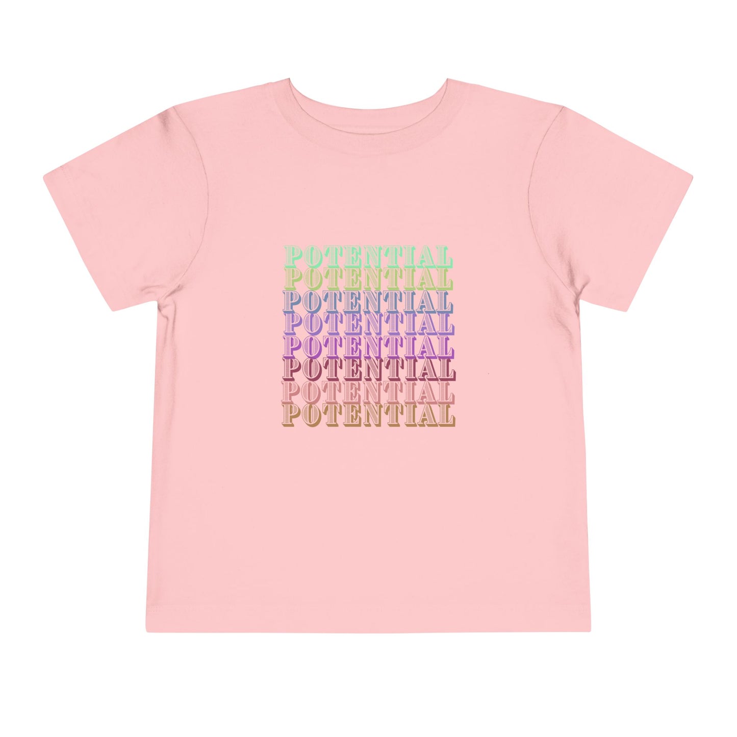 Colorful Toddler Tee - "Potential" Short Sleeve Shirt, Summer/School fun
