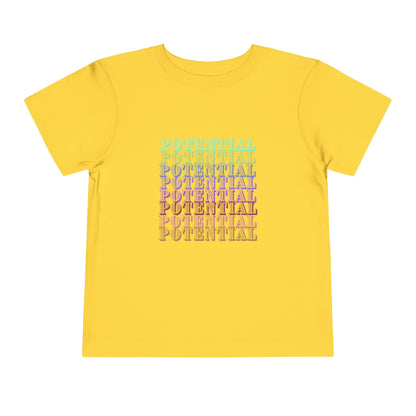 Colorful Toddler Tee - "Potential" Short Sleeve Shirt, Summer/School fun