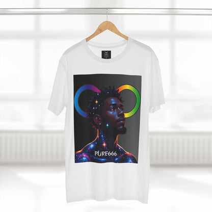 Galaxy Portrait Tee — "PURE666" Cosmic Infinity Graphic T-Shirt