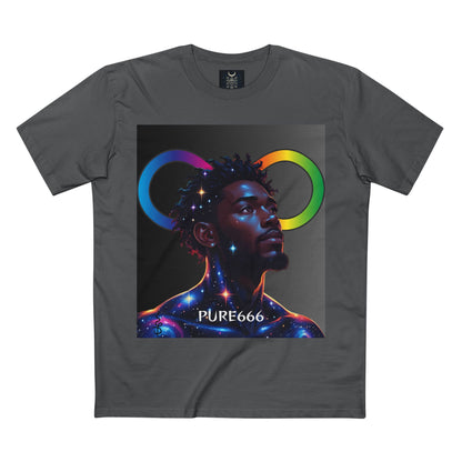 Galaxy Portrait Tee — "PURE666" Cosmic Infinity Graphic T-Shirt