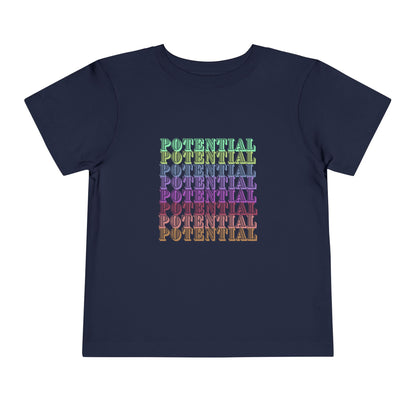 Colorful Toddler Tee - "Potential" Short Sleeve Shirt, Summer/School fun