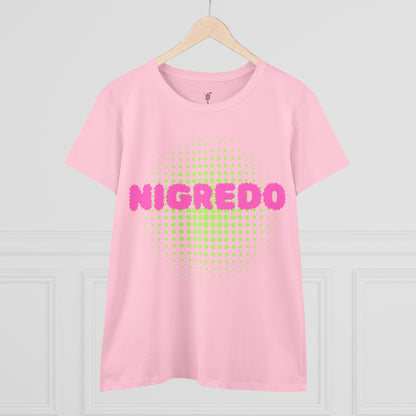 Women's Midweight Cotton Tee with 'Nigredo' Graphic, Casual Shirts