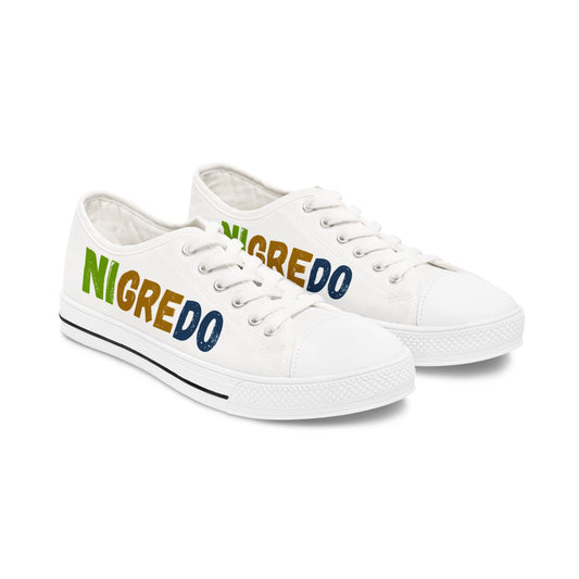 Women's Low Top Sneakers with 'NIGREDO' Design