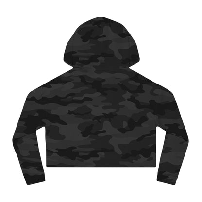 Women’s Cropped Hooded Sweatshirt with 'NIGREDO' Design, Trendy- Casual