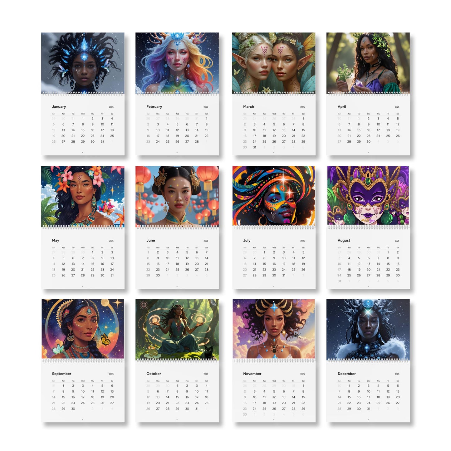 Mystical Artistic 2025 Wall Calendar