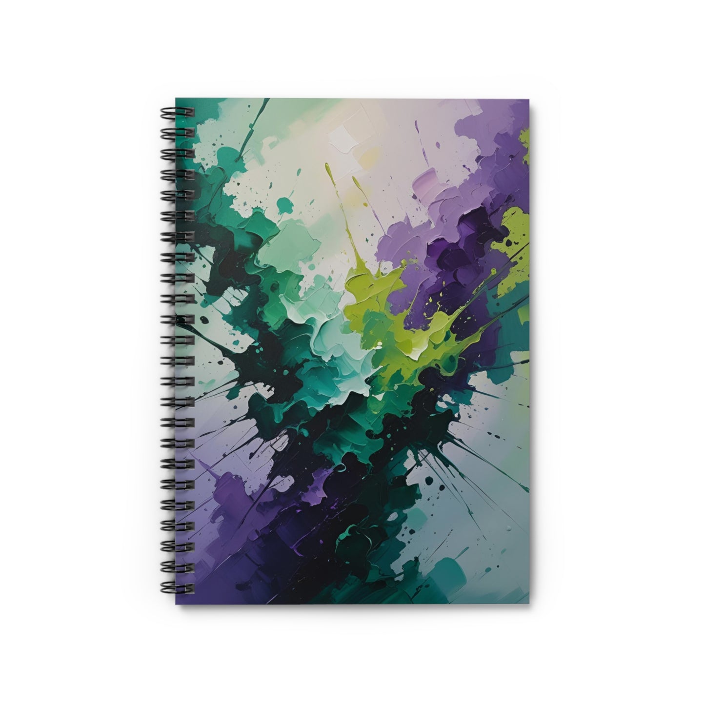 Watercolor Design Spiral Notebook - Ruled Lines, Colorful Journal- School Supplies