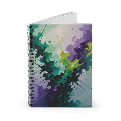 Watercolor Design Spiral Notebook - Ruled Lines, Colorful Journal- School Supplies