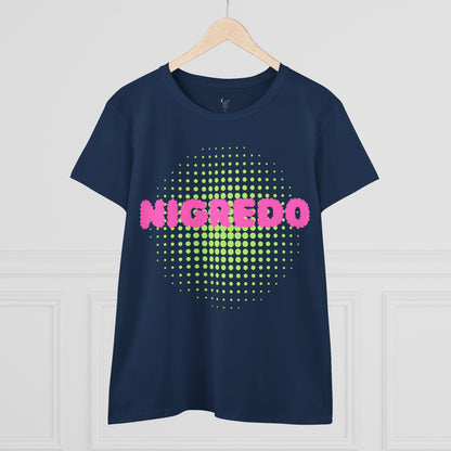Women's Midweight Cotton Tee with 'Nigredo' Graphic, Casual Shirts
