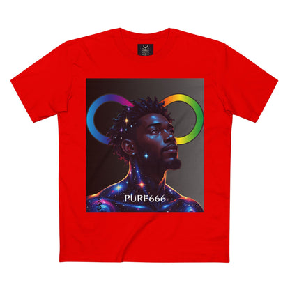 Galaxy Portrait Tee — "PURE666" Cosmic Infinity Graphic T-Shirt