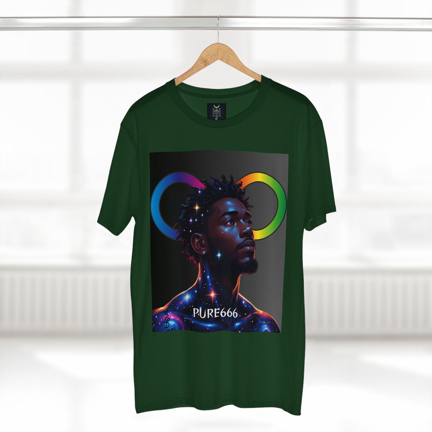 Galaxy Portrait Tee — "PURE666" Cosmic Infinity Graphic T-Shirt