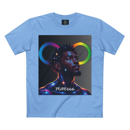 Galaxy Portrait Tee — "PURE666" Cosmic Infinity Graphic T-Shirt
