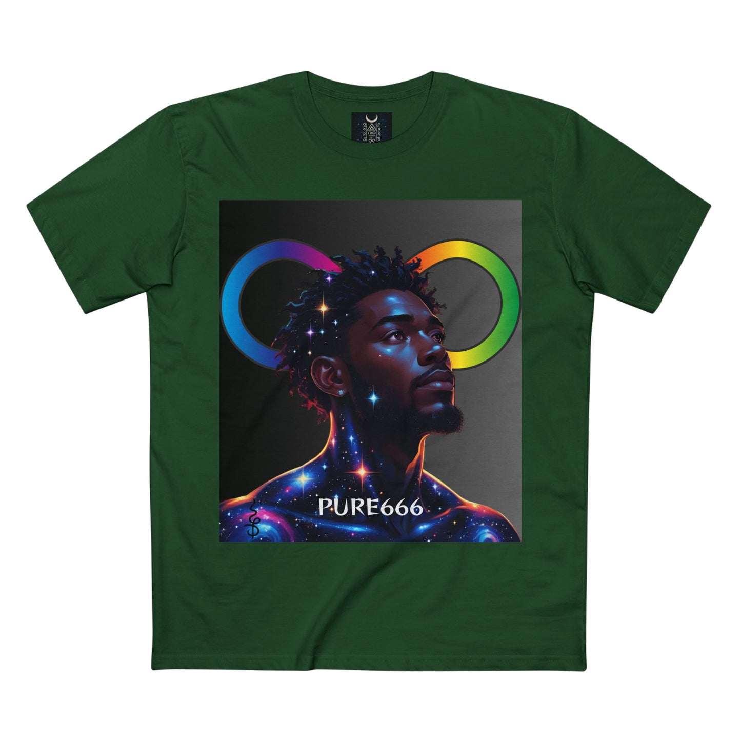 Galaxy Portrait Tee — "PURE666" Cosmic Infinity Graphic T-Shirt