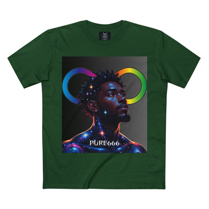 Galaxy Portrait Tee — "PURE666" Cosmic Infinity Graphic T-Shirt