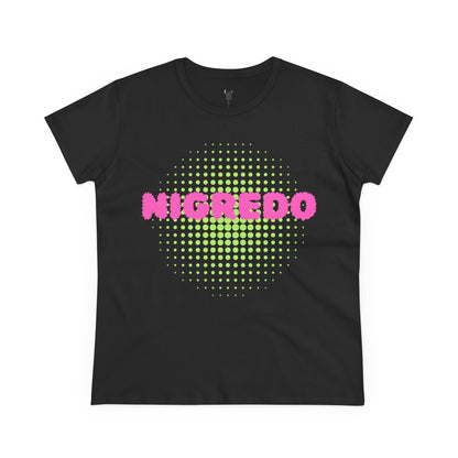 Women's Midweight Cotton Tee with 'Nigredo' Graphic, Casual Shirts