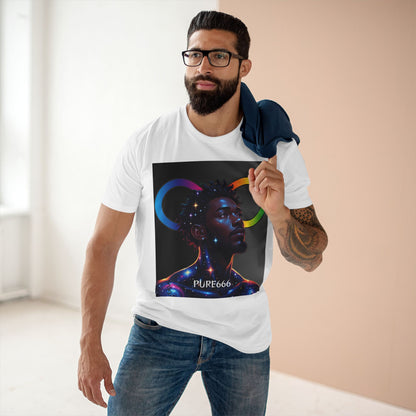 Galaxy Portrait Tee — "PURE666" Cosmic Infinity Graphic T-Shirt