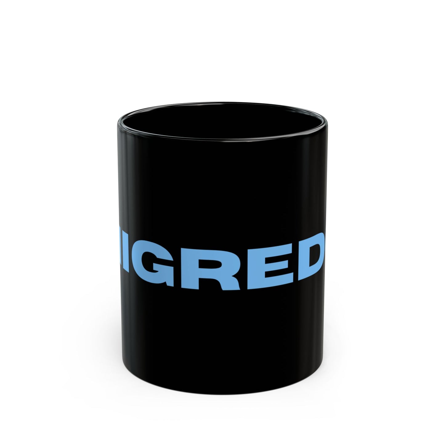 Bold Black Mug, Unique Coffee Cup for Inspiration, Home Office Decor