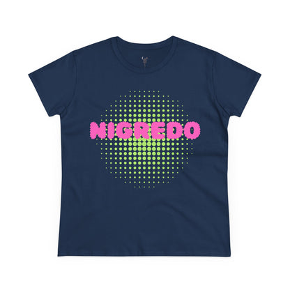 Women's Midweight Cotton Tee with 'Nigredo' Graphic, Casual Shirts