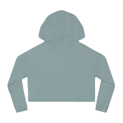 Women’s Cropped Hooded Sweatshirt with 'NIGREDO' Design, Trendy- Casual