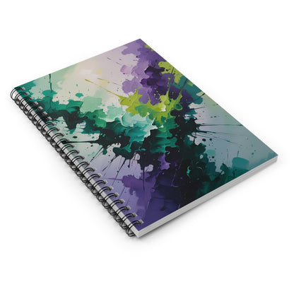 Watercolor Design Spiral Notebook - Ruled Lines, Colorful Journal- School Supplies