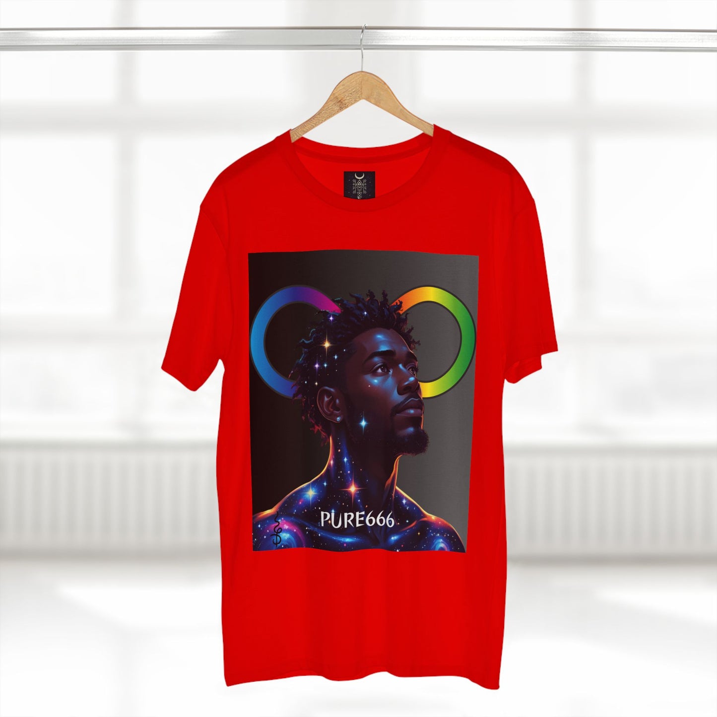 Galaxy Portrait Tee — "PURE666" Cosmic Infinity Graphic T-Shirt