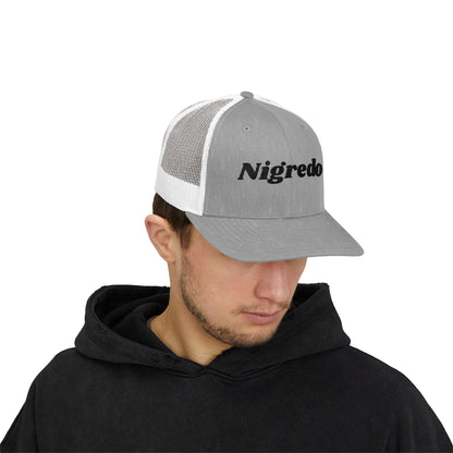 Snapback Trucker Cap with 'Nigredo' Design, Perfect for Casual Outings