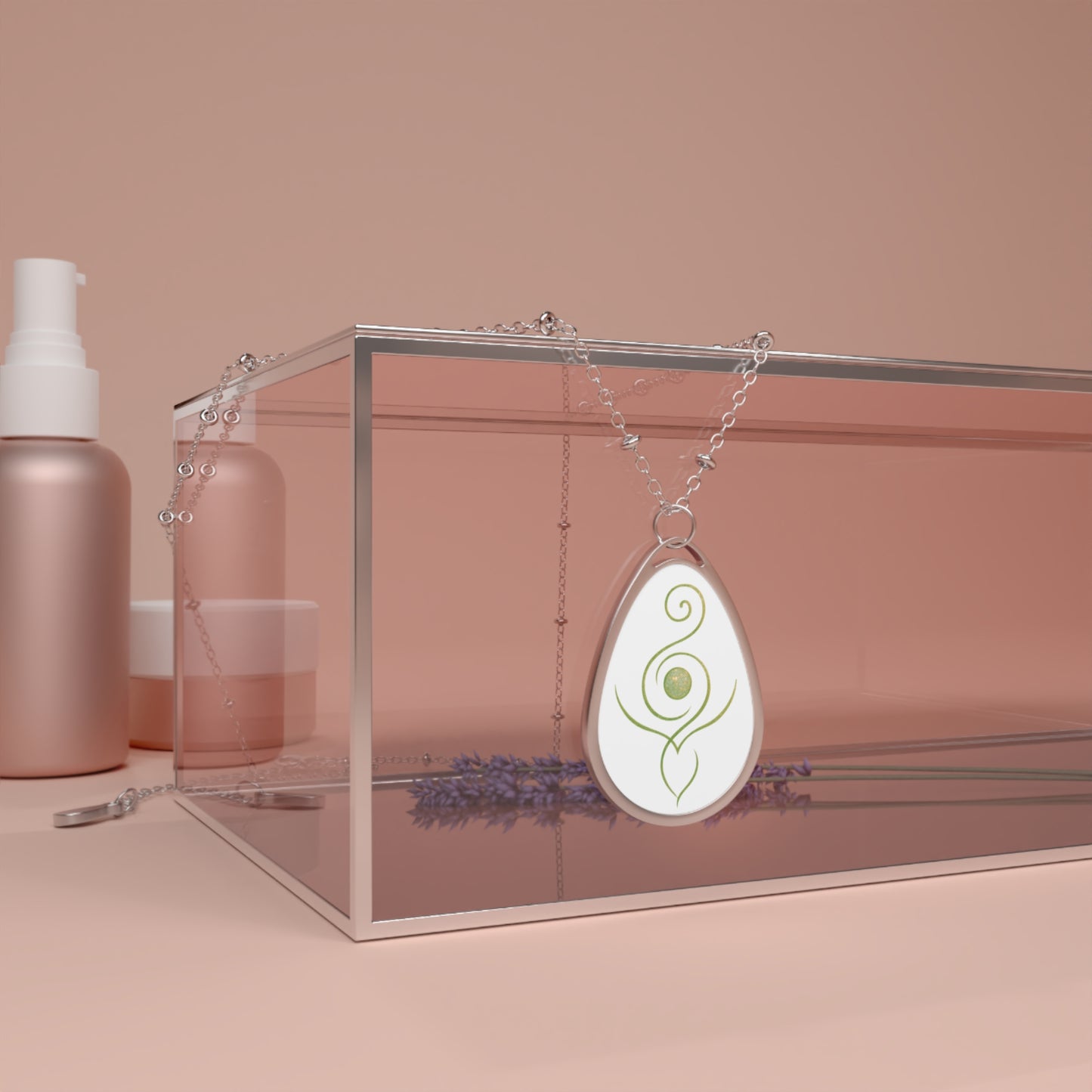 Elegant Oval Necklace with Unique Floral Design | Gift for Her