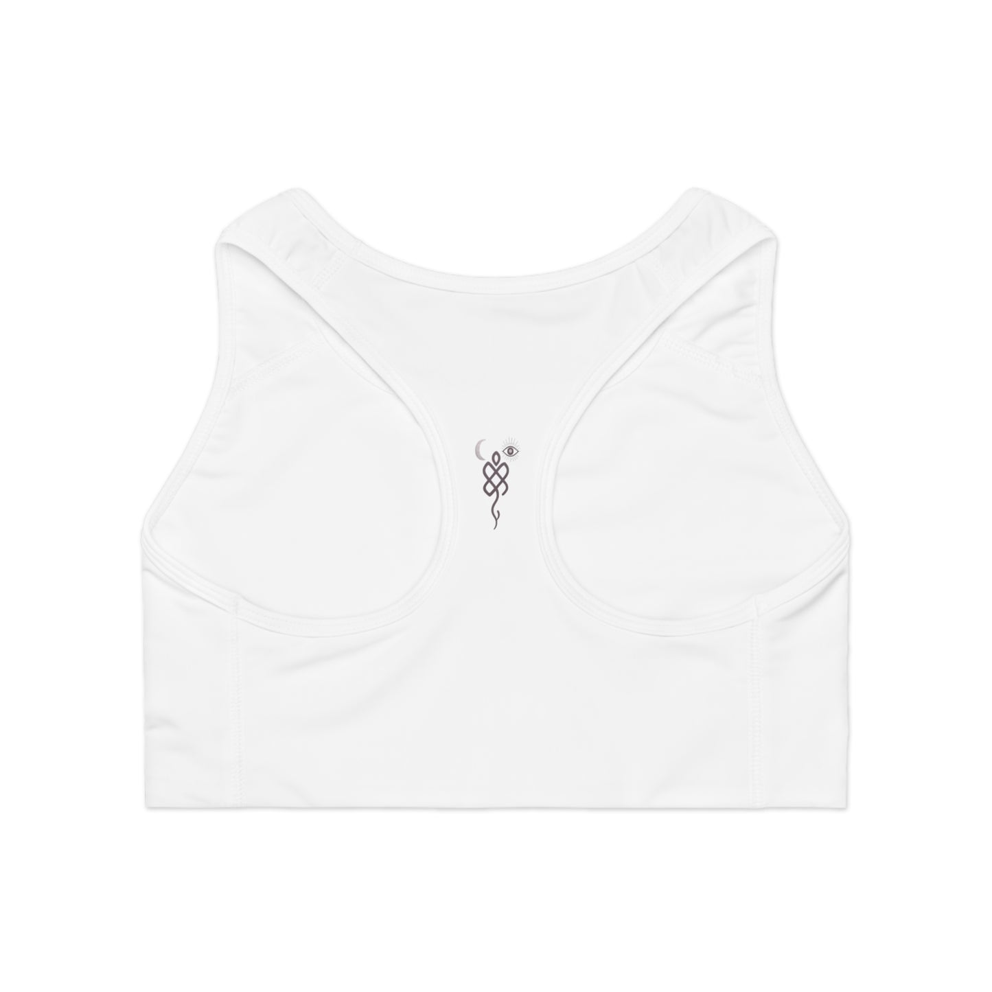 AOP Sports Bra with 'Nigredo' Design for Active Lifestyle