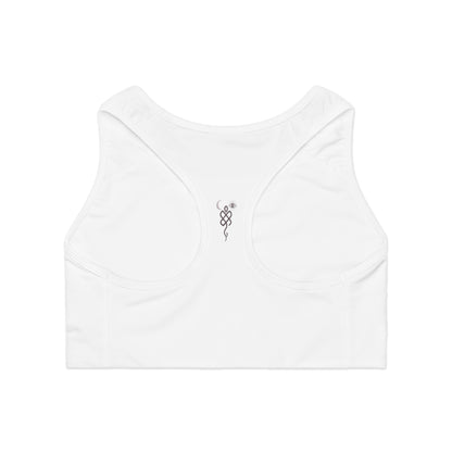 AOP Sports Bra with 'Nigredo' Design for Active Lifestyle