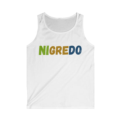 Men's Softstyle Tank Top with 'NIGREDO' Design - Perfect for Workout