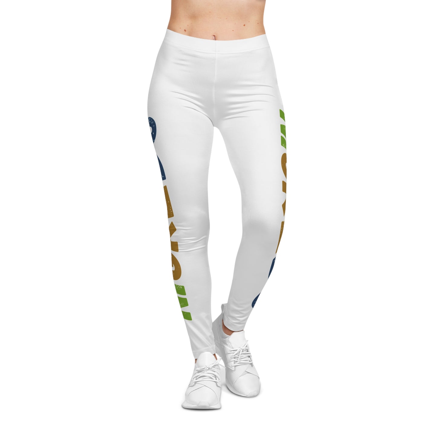 Colorful Women's Casual Leggings with Artistic Text, Stylish Leggings for Yoga, Fitness, Lounge, Activewear, Gift for Her