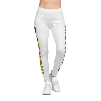Colorful Women's Casual Leggings with Artistic Text, Stylish Leggings for Yoga, Fitness, Lounge, Activewear, Gift for Her