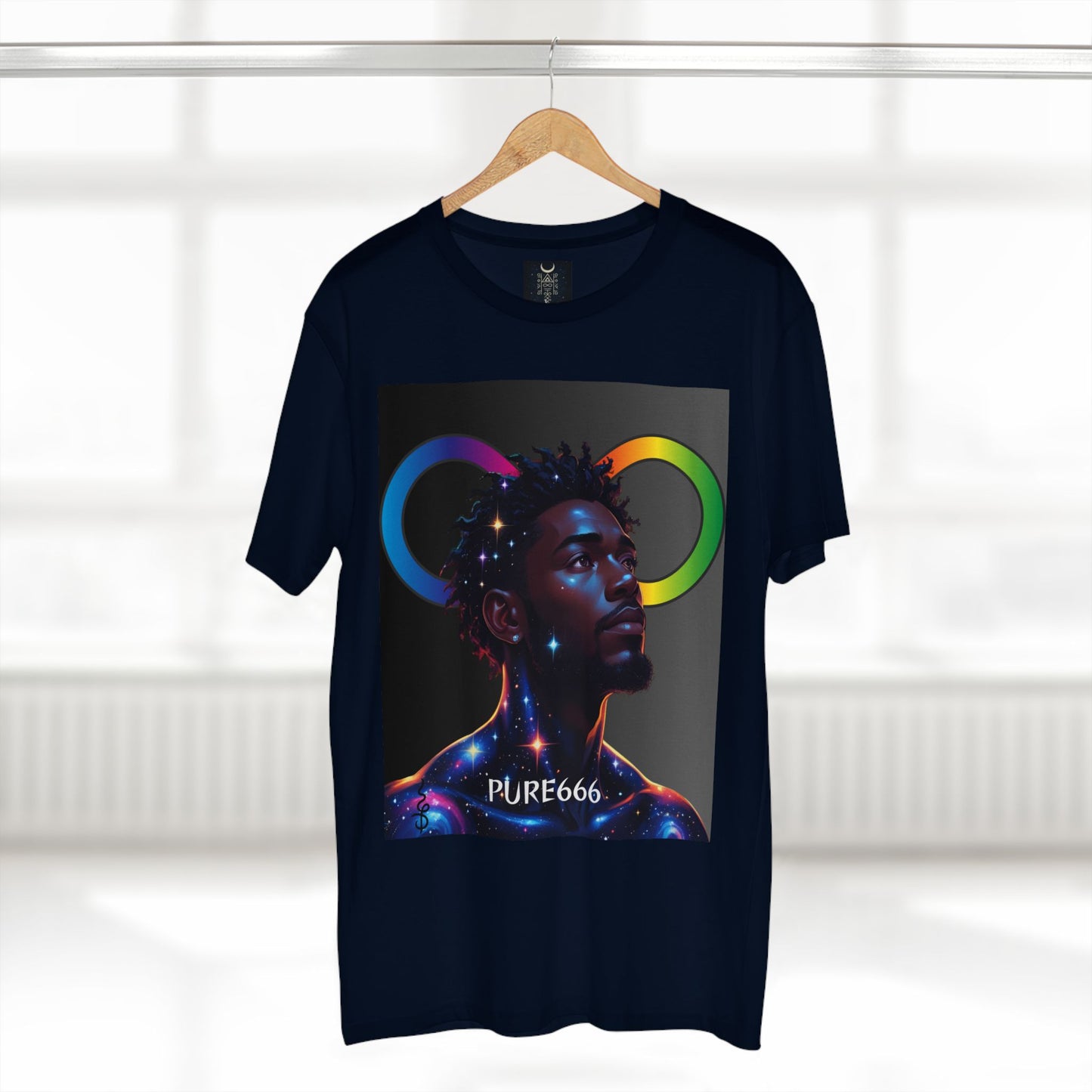 Galaxy Portrait Tee — "PURE666" Cosmic Infinity Graphic T-Shirt