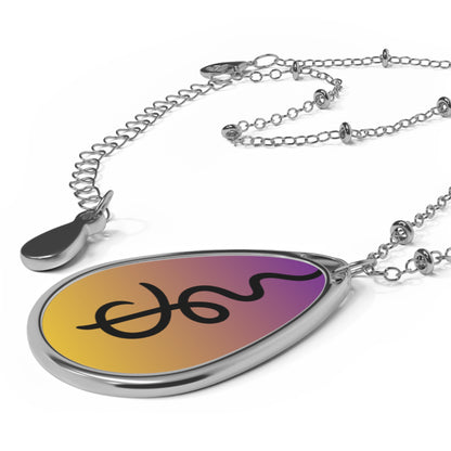 Elegant Oval Necklace with Gradient Design
