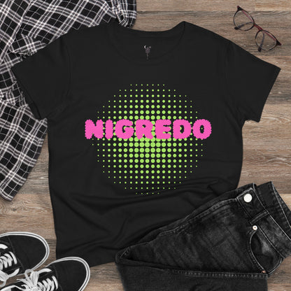 Women's Midweight Cotton Tee with 'Nigredo' Graphic, Casual Shirts