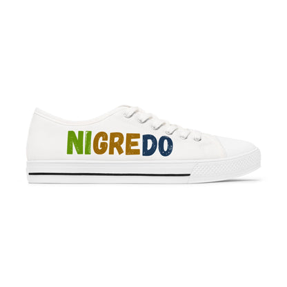 Women's Low Top Sneakers with 'NIGREDO' Design