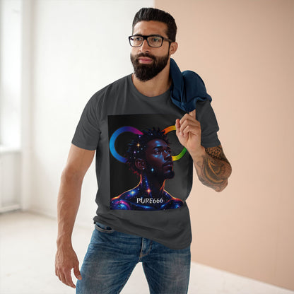 Galaxy Portrait Tee — "PURE666" Cosmic Infinity Graphic T-Shirt