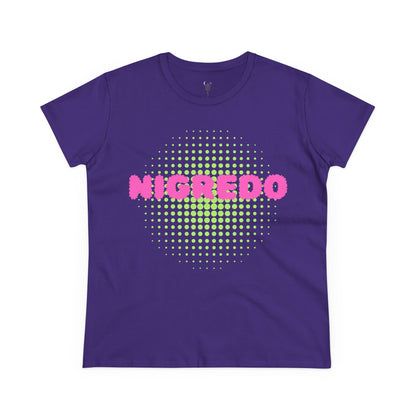 Women's Midweight Cotton Tee with 'Nigredo' Graphic, Casual Shirts
