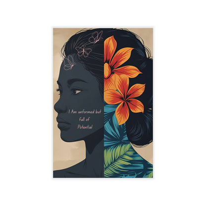 Empowering Wall Decal – Inspirational Home Decor, Motivational Art, Flower Girl Design